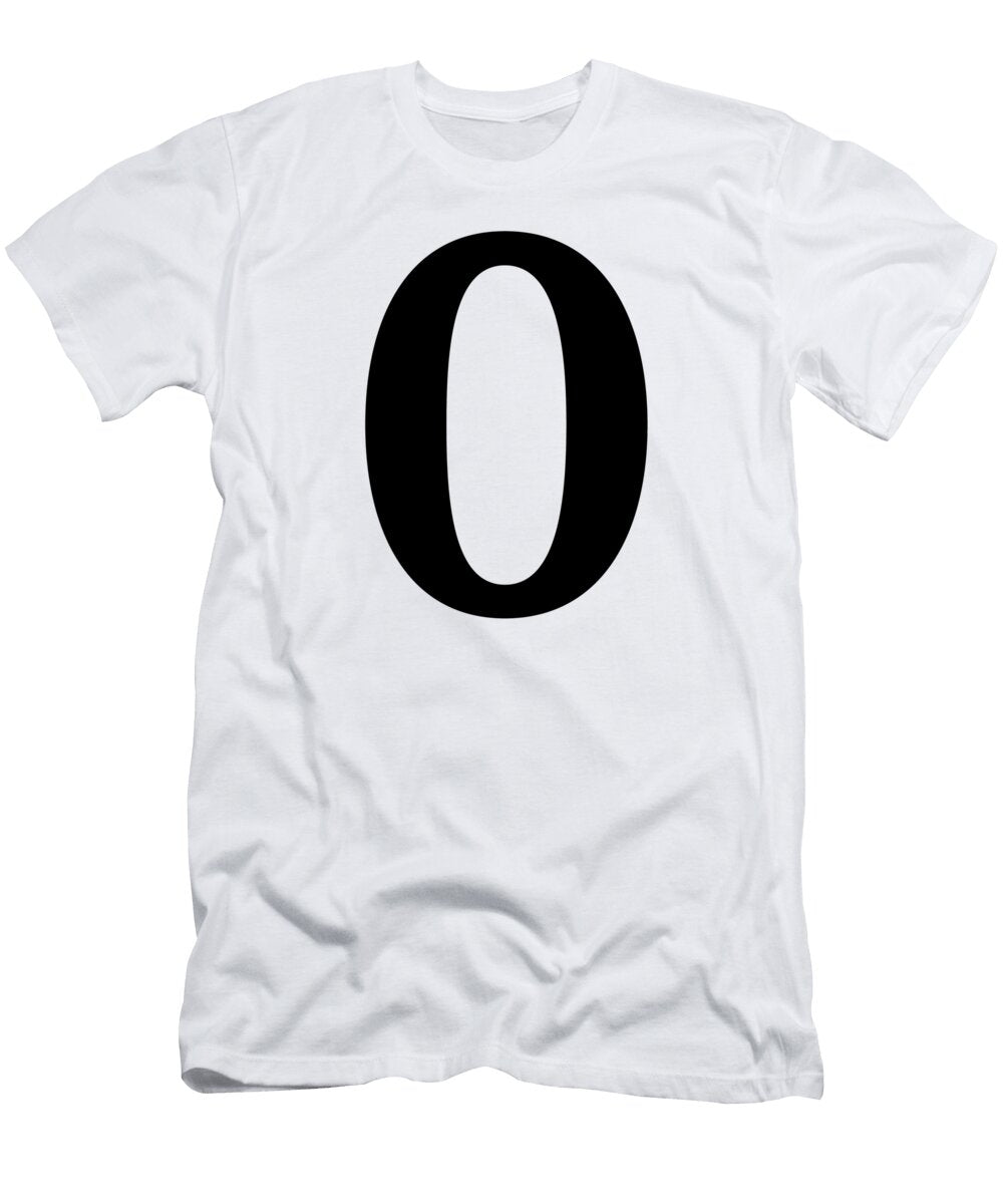 0 in Black Typewriter Style Custom Home Fashions T-Shirt