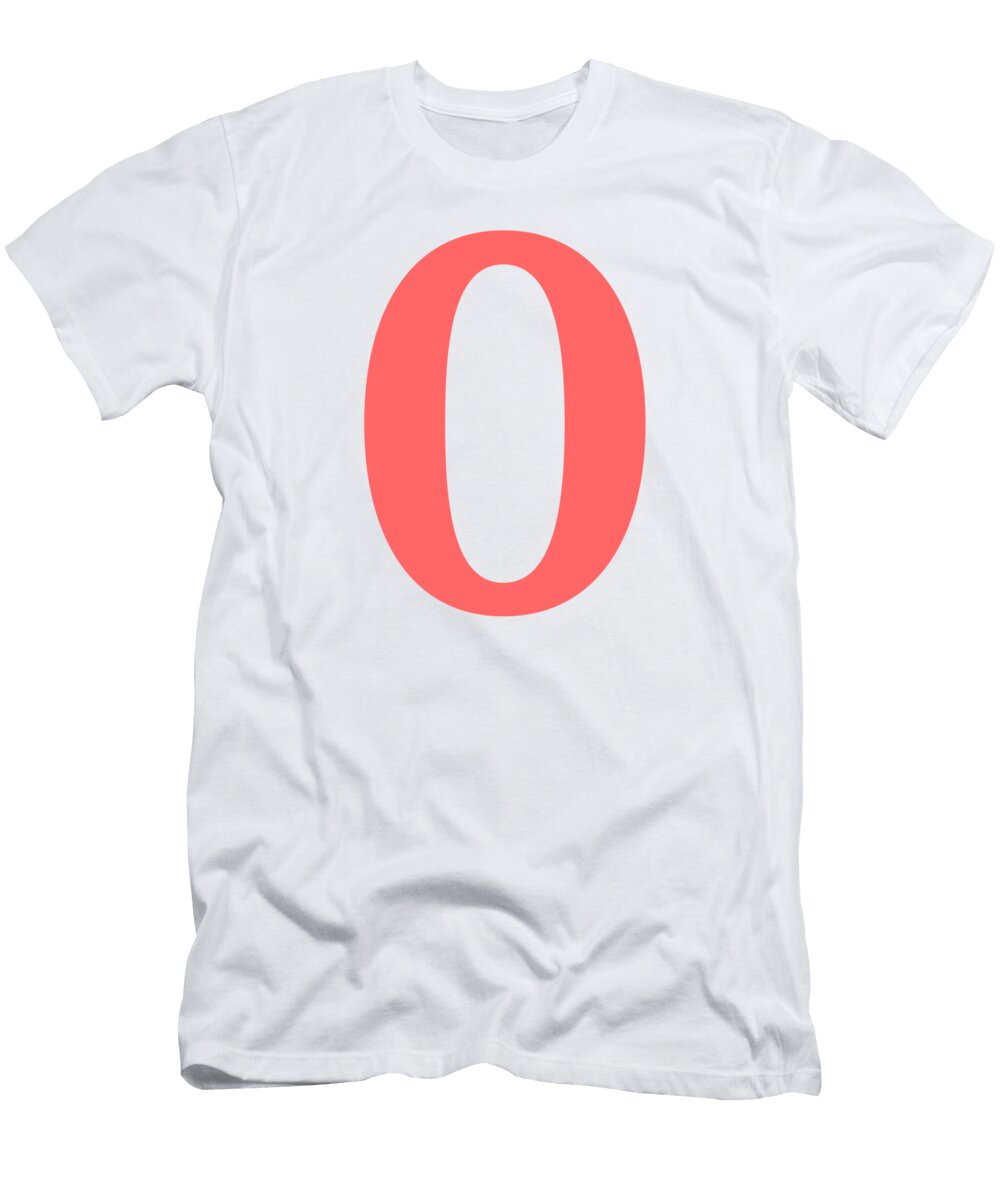 0 in Coral Pink Typewriter Style Custom Home Fashions T-Shirt
