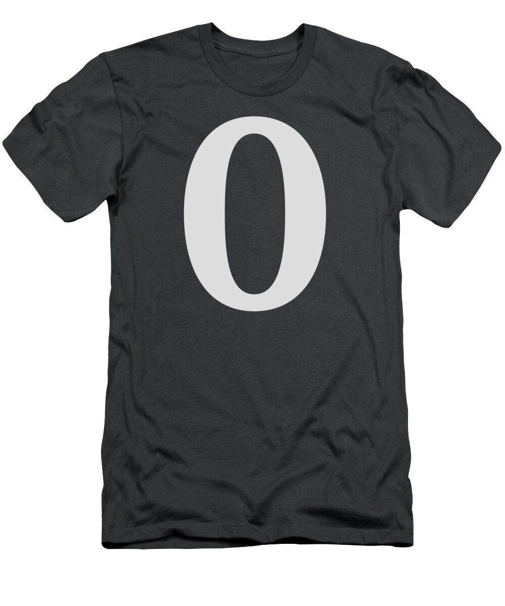 0 in Light Gray Typewriter Style Custom Home Fashions T-Shirt
