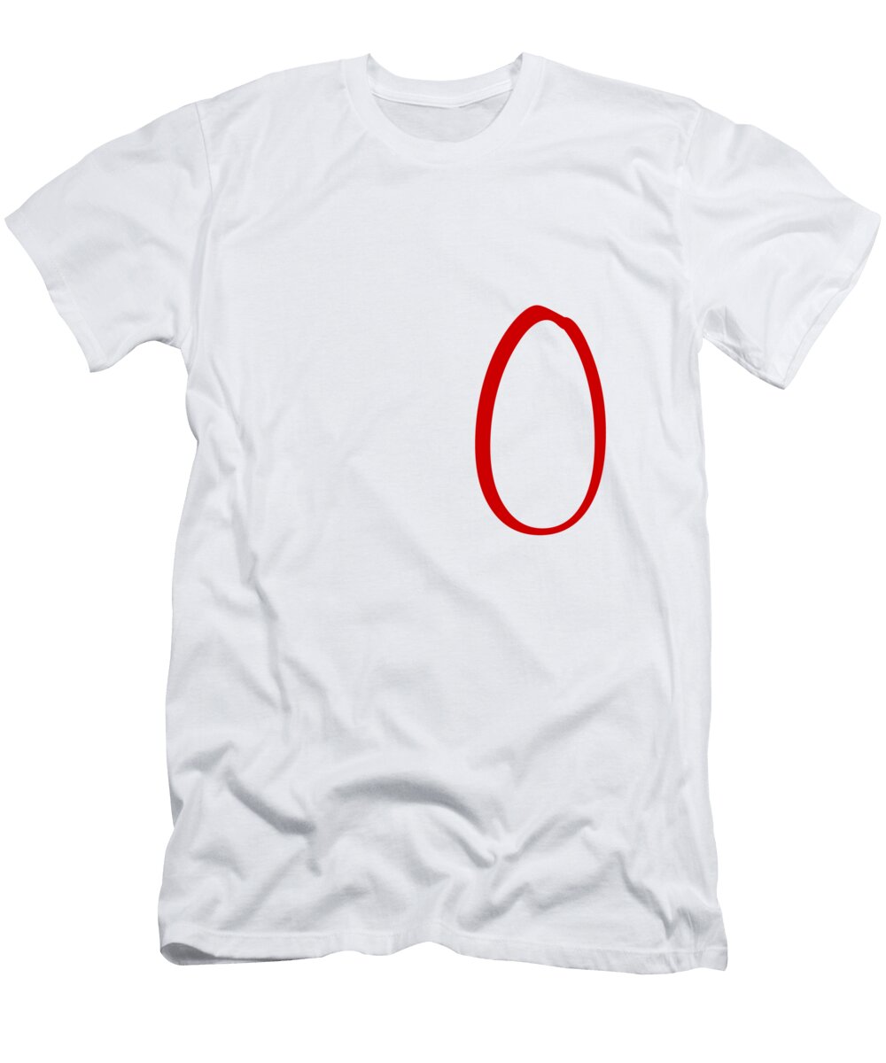 0 in Red Simple Script Custom Home Fashions T-Shirt