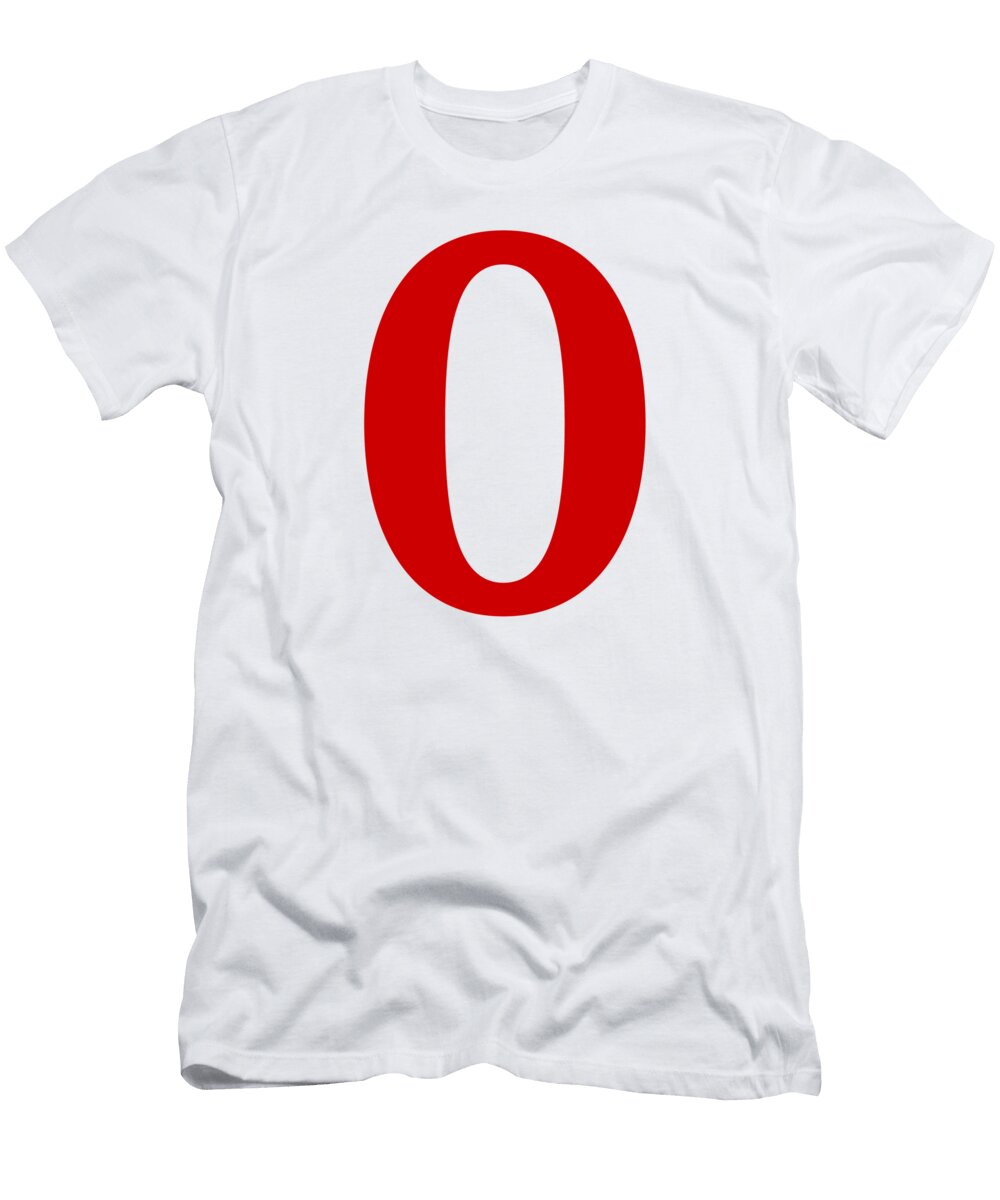 0 in Red Typewriter Style Custom Home Fashions T-Shirt