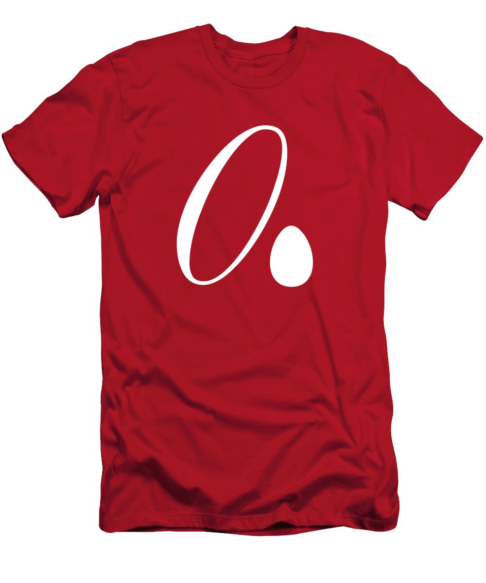 0 in White Egg and Script Custom Home Fashions T-Shirt