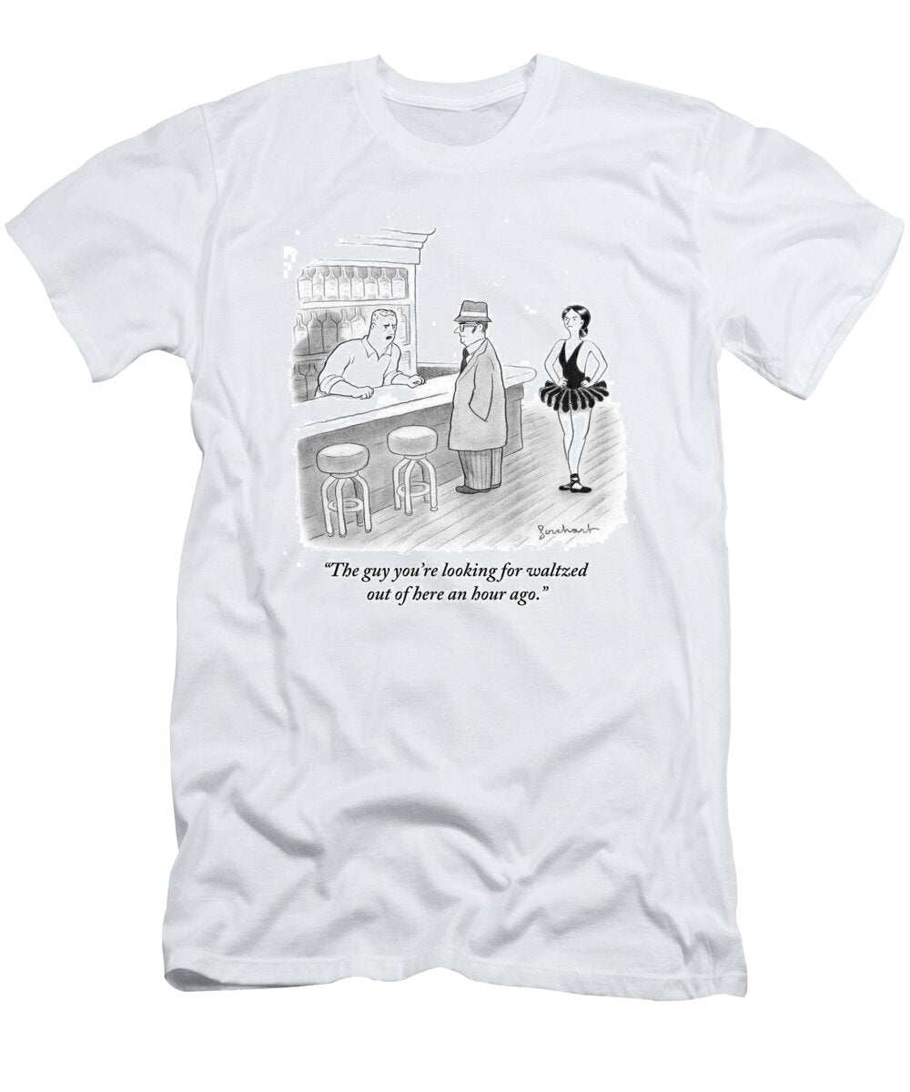 1 a Bartender Talks to a Member of the Mafia David Borchart T-Shirt