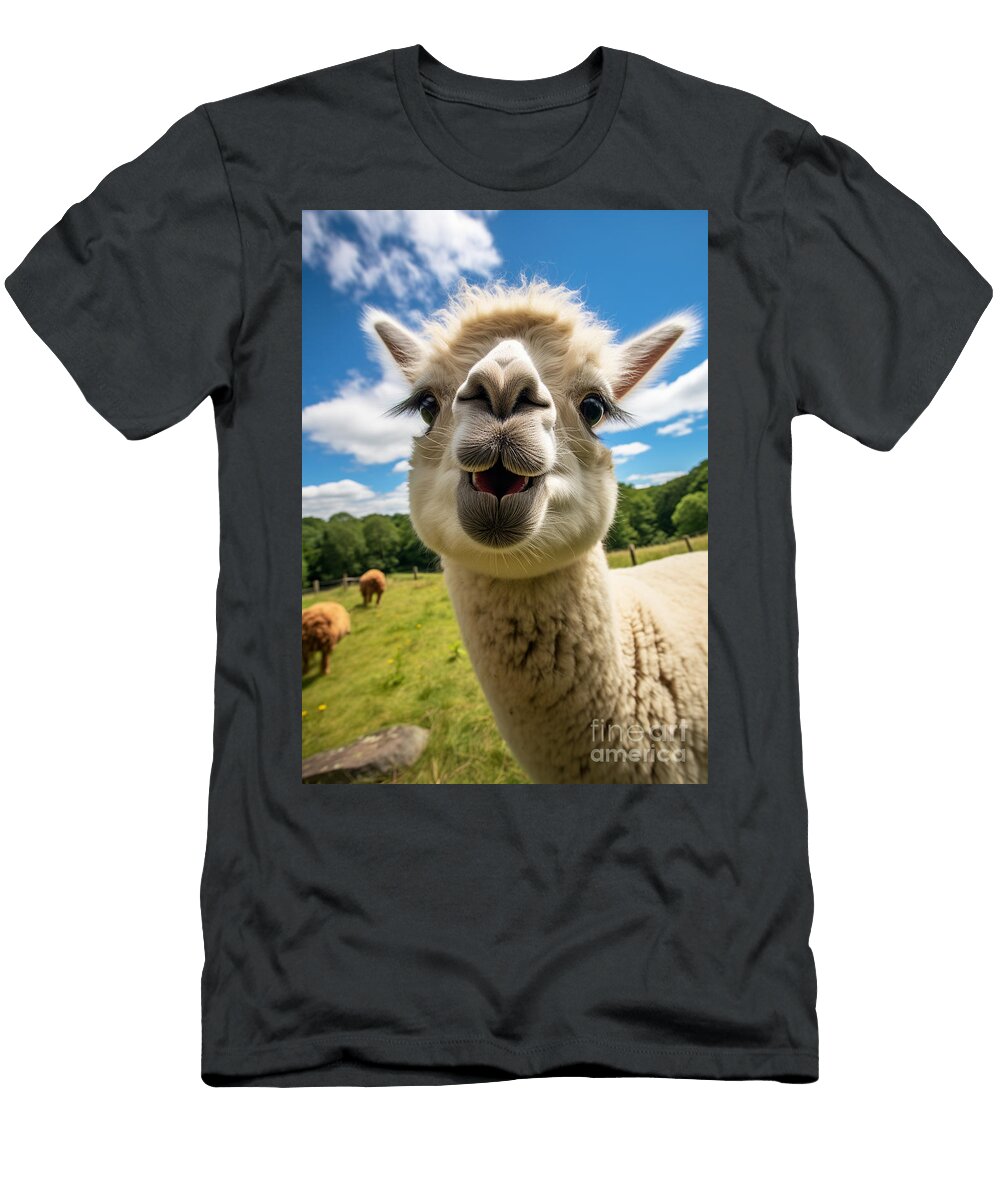 1 a Funny Looking Llama in the Style of National Ac Be B Ebdafae By Asar Studios Artistic Rifki T-Shirt