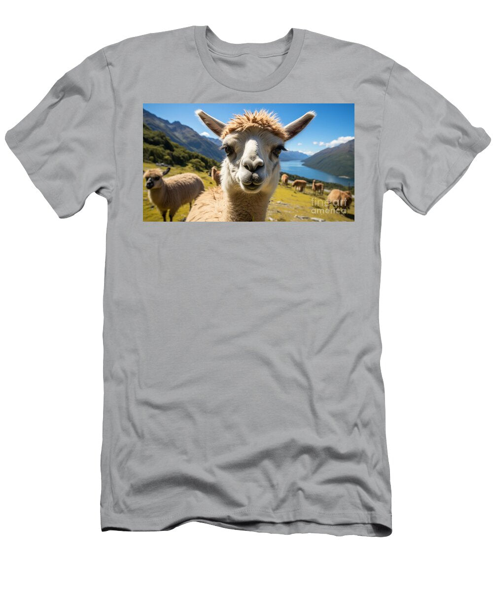 1 a Funny Looking Llama in the Style of National Fe Dd Ed By Asar Studios Artistic Rifki T-Shirt