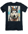 1 a Siberian Husky in the Style of Jean Michel By Asar Studios Celestial Images T-Shirt