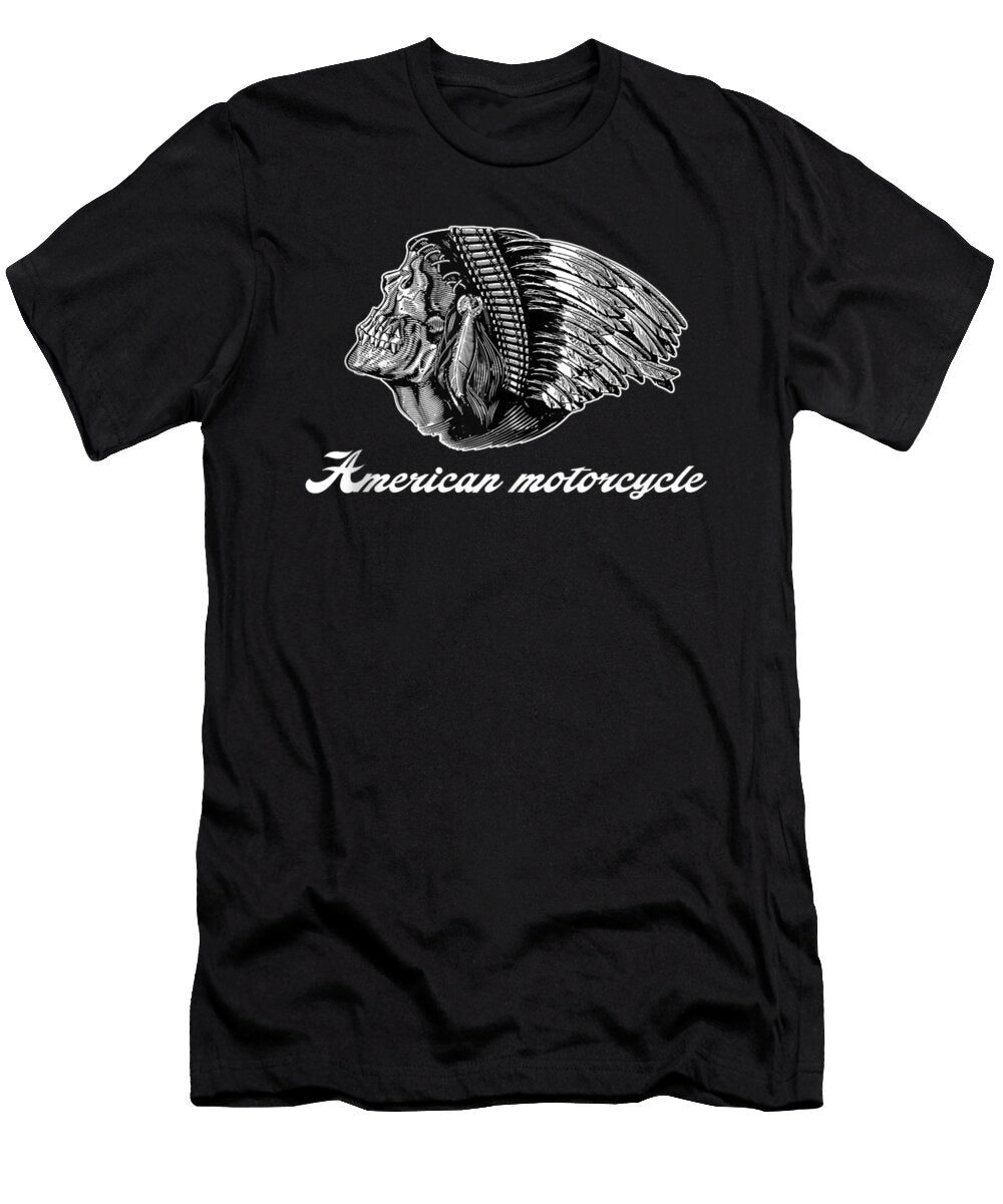 1 American Motorcycle Skull Native Indian Eagle Shannon Nelson Art T-Shirt