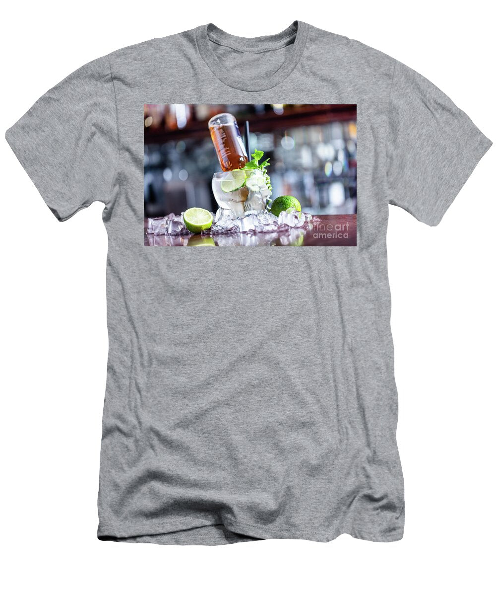 1 American Style Margarita Beer Coctail in Skull Glass on Bar Michal Bednarek T-Shirt