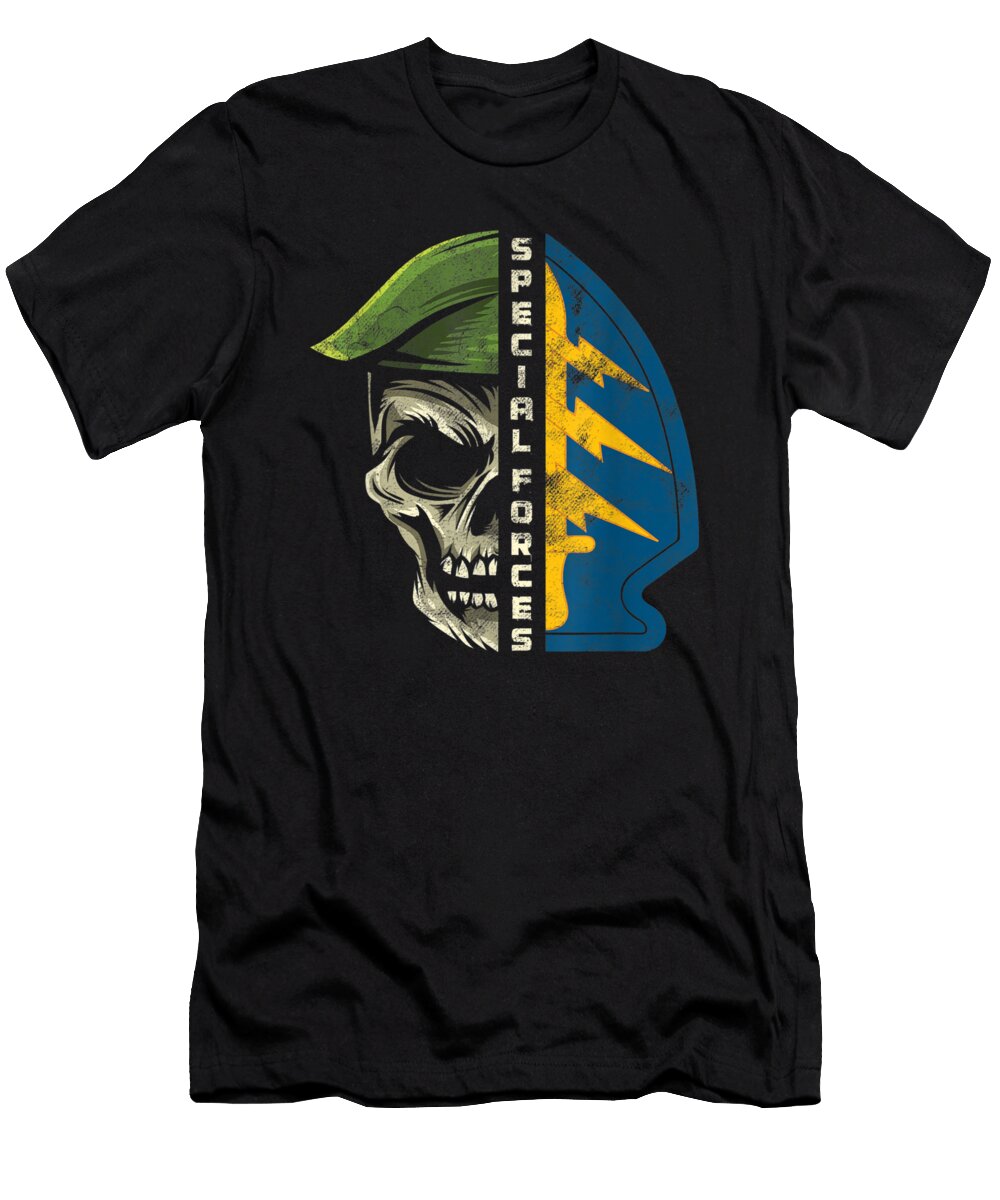 1 Army Special Forces Green Beret Skull Patch Oda Shannon Nelson Art T-Shirt
