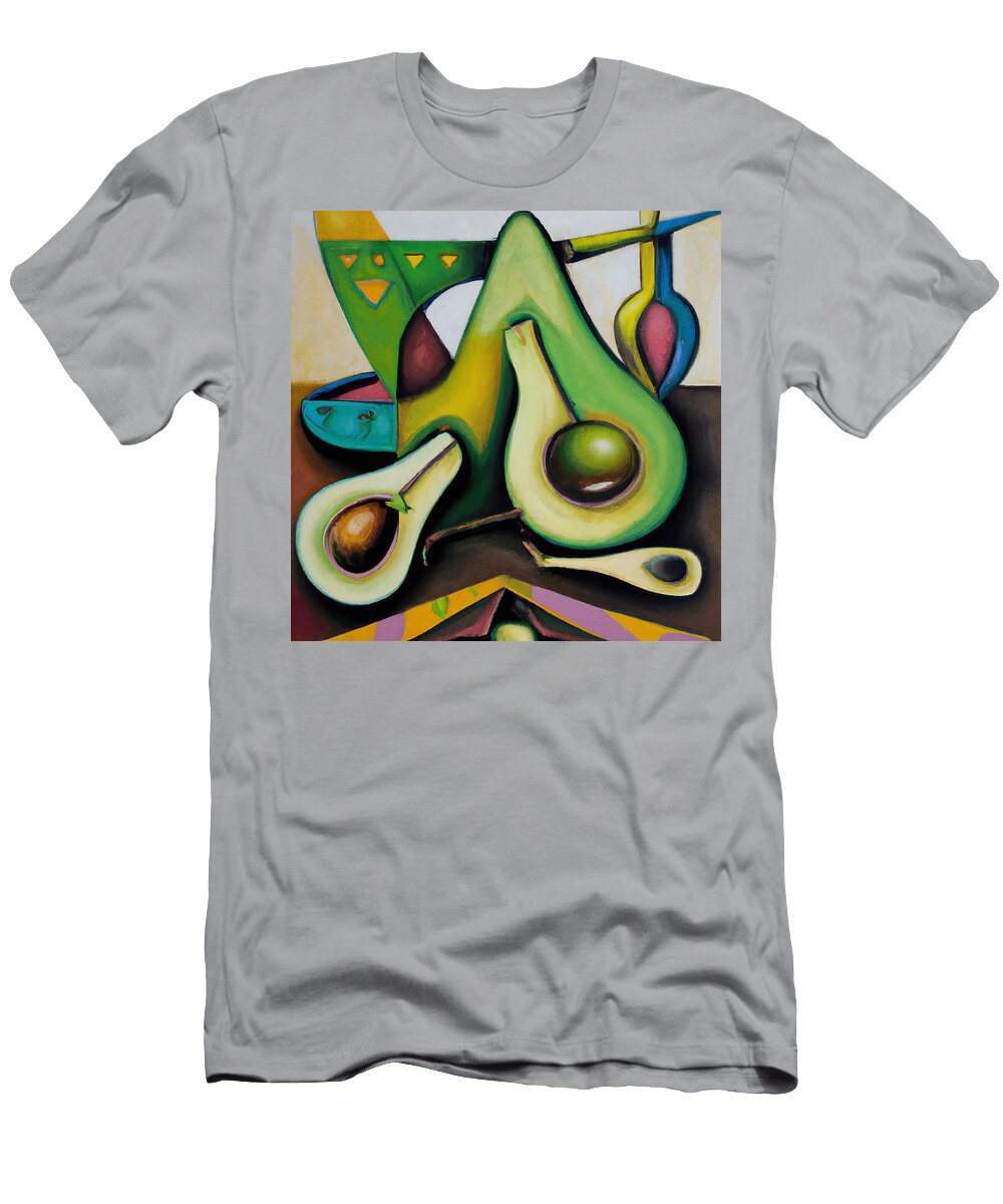 1 Avocado Cubist Style Stellart Studio T-Shirt