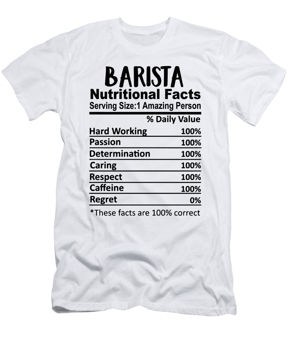 1 Barista Nutrition Facts Funny Jensen Cena T-Shirt