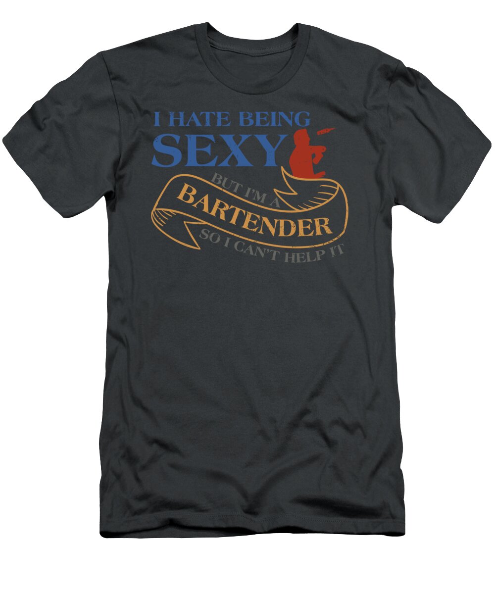 1 Bartender for Men Women Chef Barman Mixologist Crazy Squirrel T-Shirt