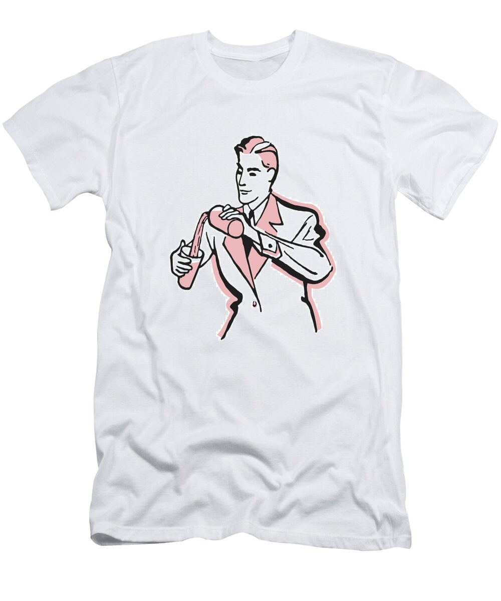 1 Bartender Making a Cocktail Csa Images T-Shirt