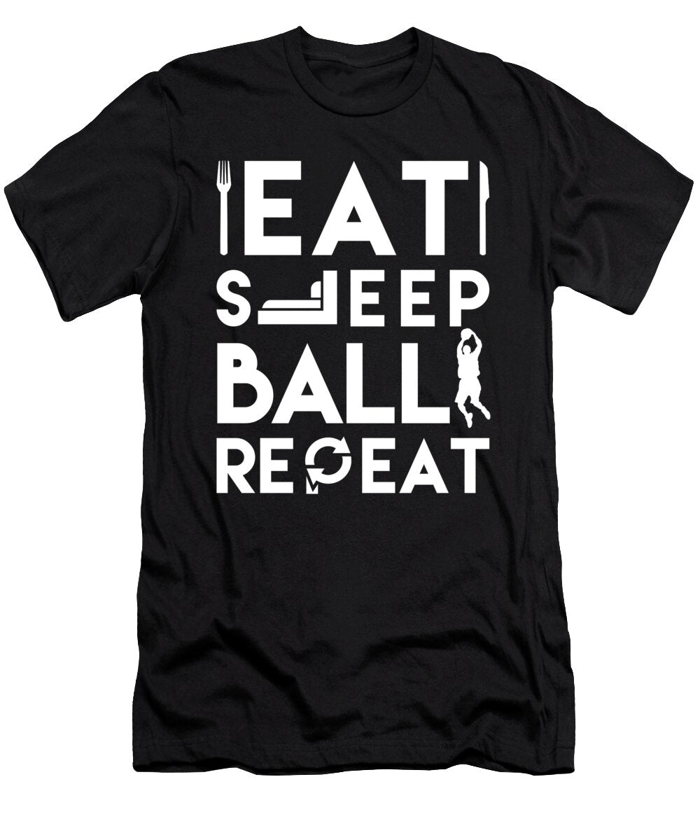 1 Basketball Eat Sleep Ball Repeat Jacob Zelazny T-Shirt