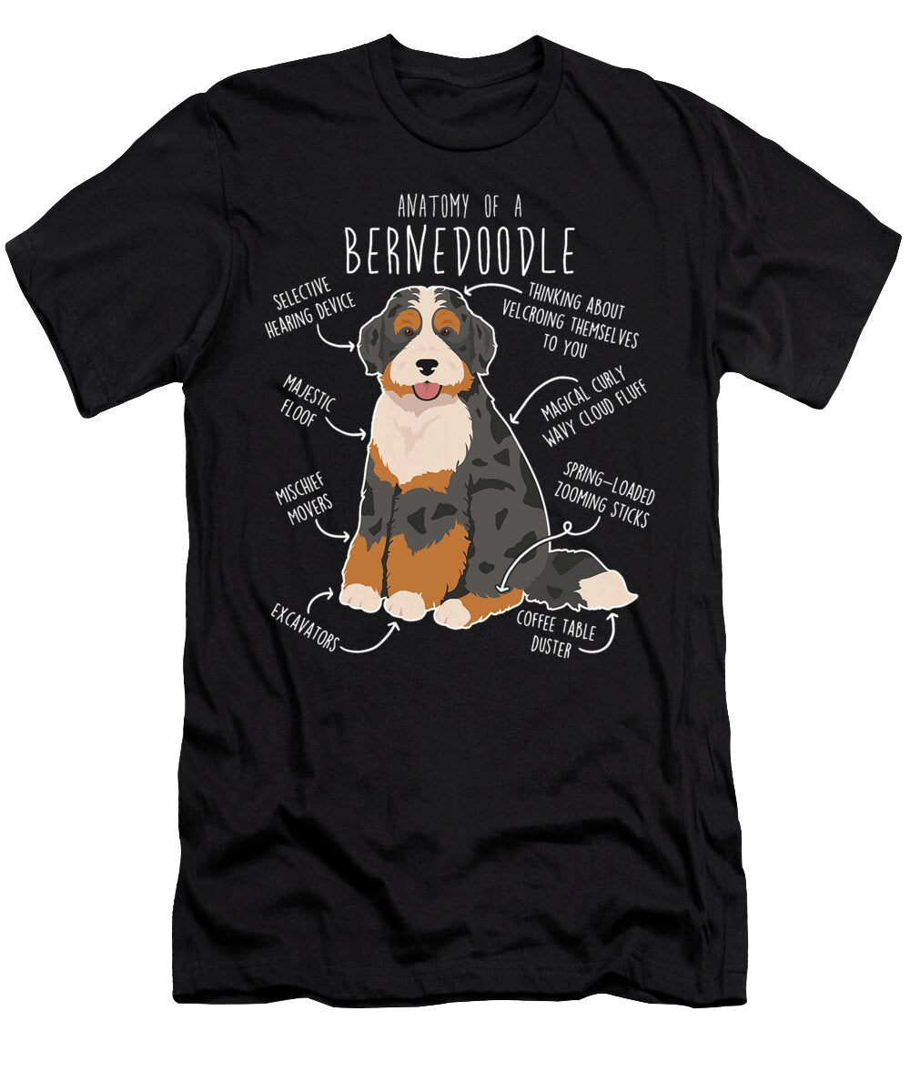 1 Bernedoodle Dog Anatomy Black Merle Tri Cute Dh Bubble T-Shirt