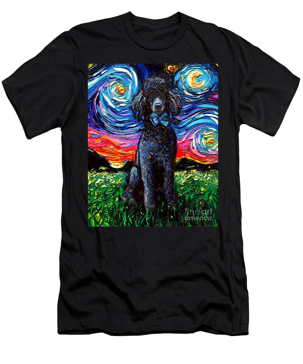 1 Black Poodle Night Aja Trier T-Shirt