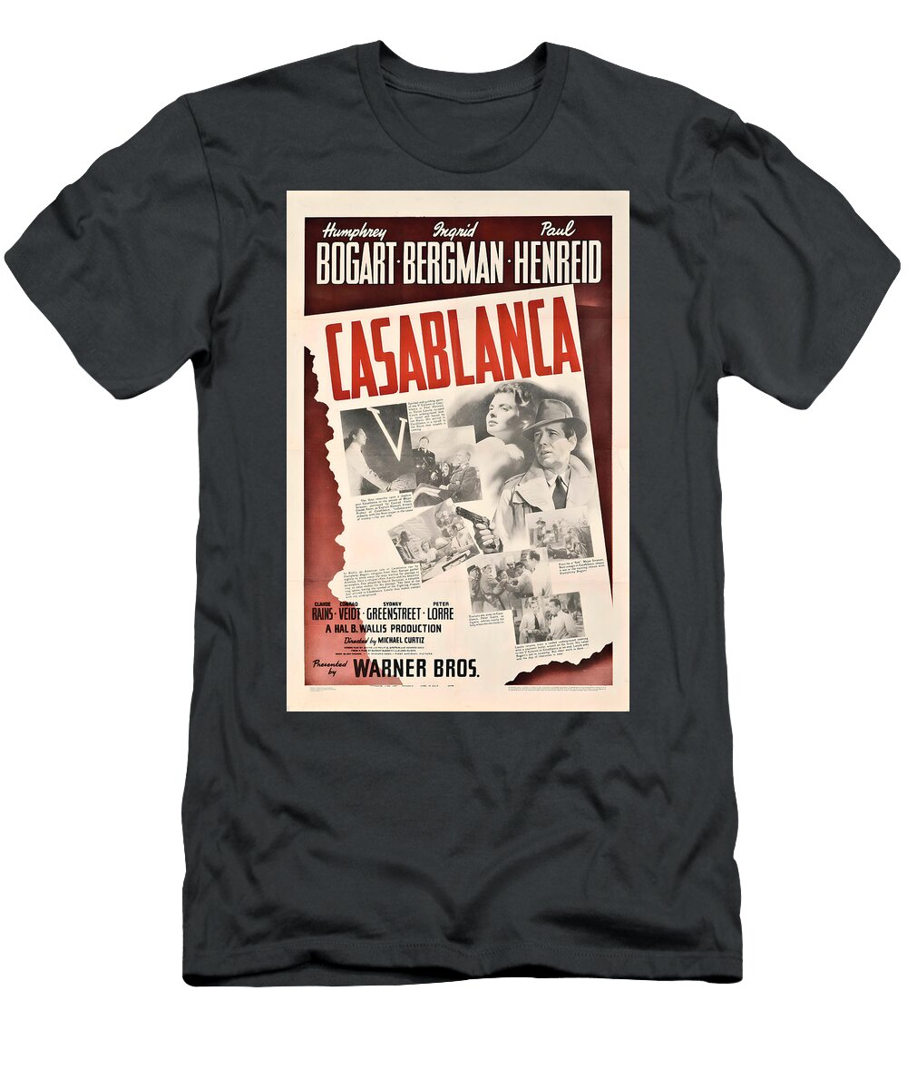 1 Casablanca 1942 Romantic Drama Retro Movie Poster Upscaled T-Shirt
