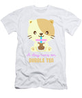 1 Cat Drink Bubble Tea Boba Tea Clipart Vladimir Boyko T-Shirt