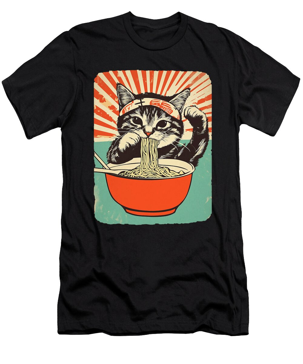 1 Cat Ramen Funny Japanese Kawaii Anime Art Zyneu Gangd T-Shirt