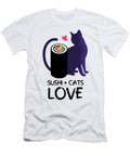 1 Cats Love to Eat Sushi I Rice Japan Tenshirt T-Shirt