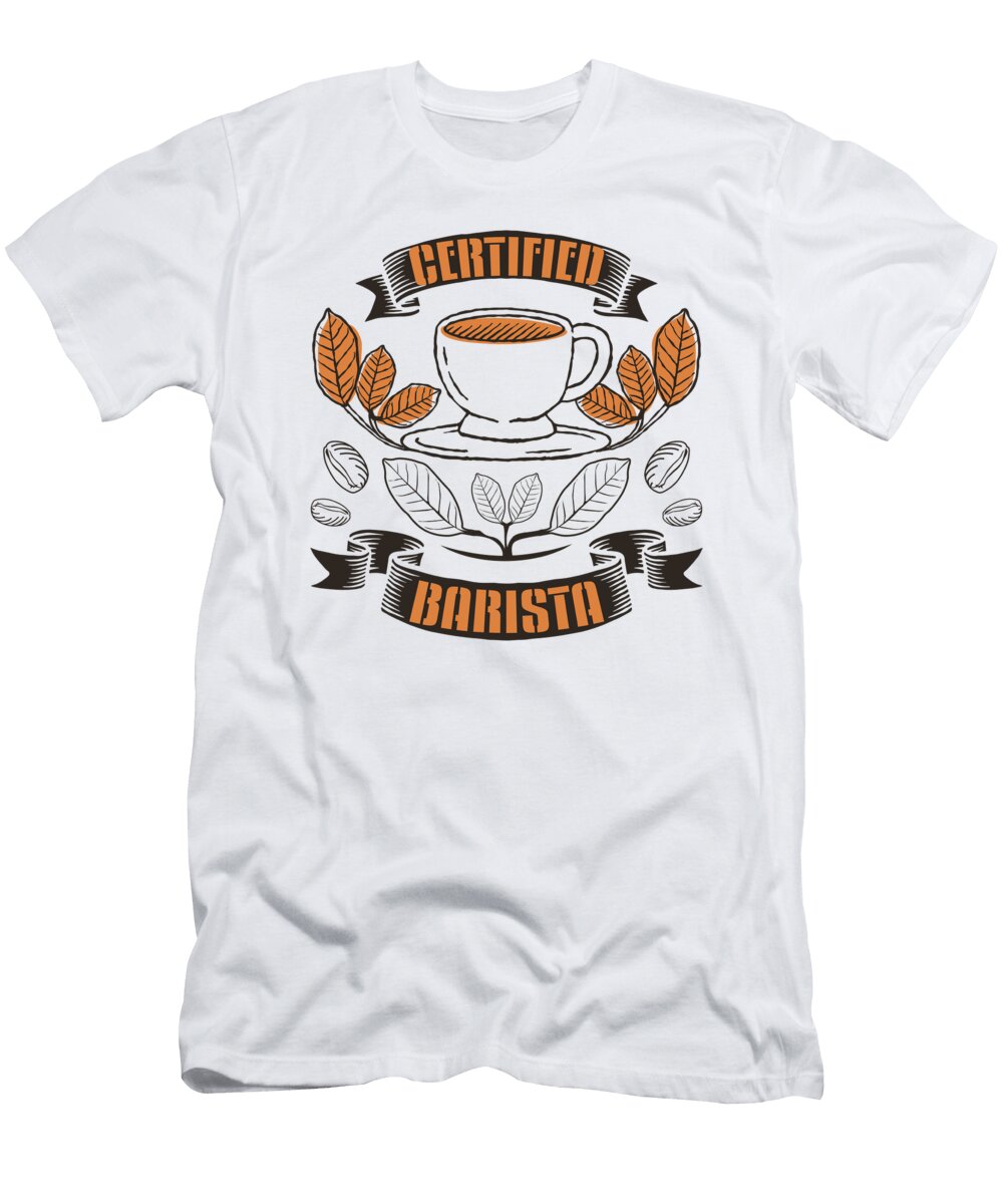 1 Certified Barista Vintage Coffee Cappuccino Greenoptix T-Shirt