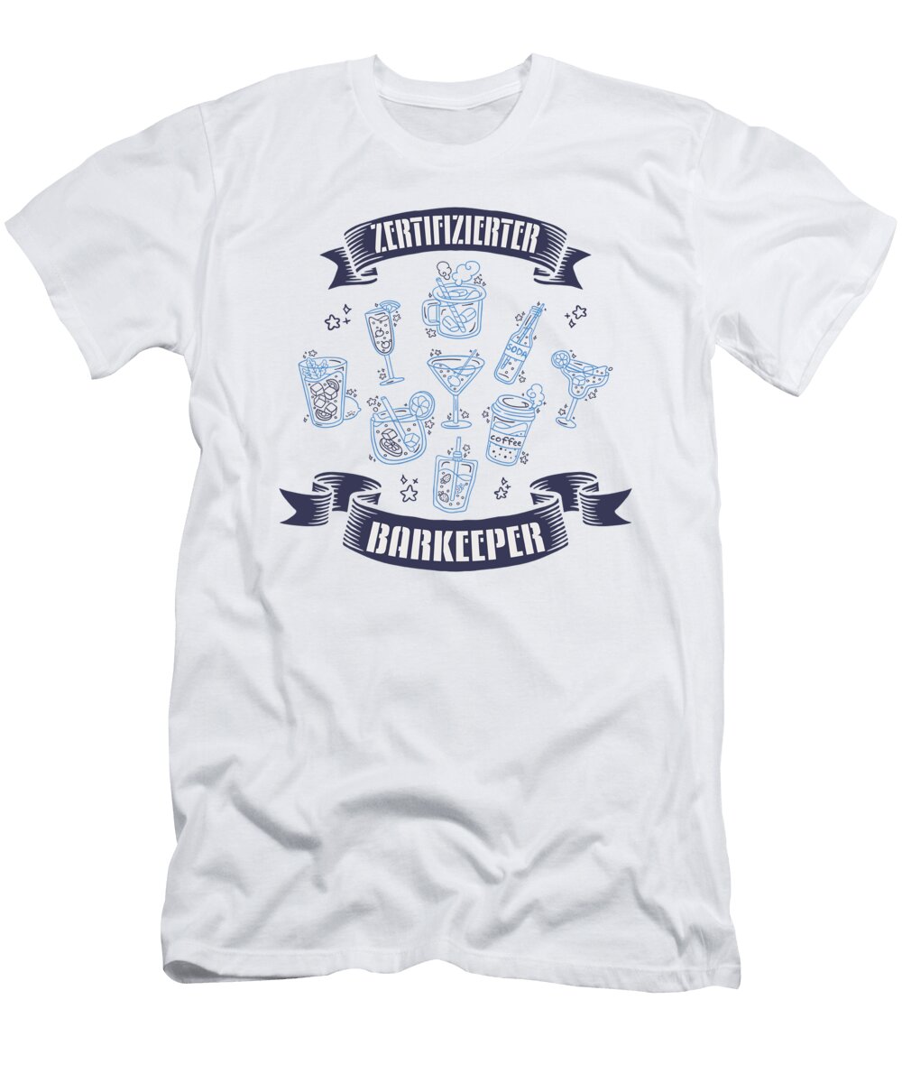 1 Certified Barkeeper Bartender Greenoptix T-Shirt