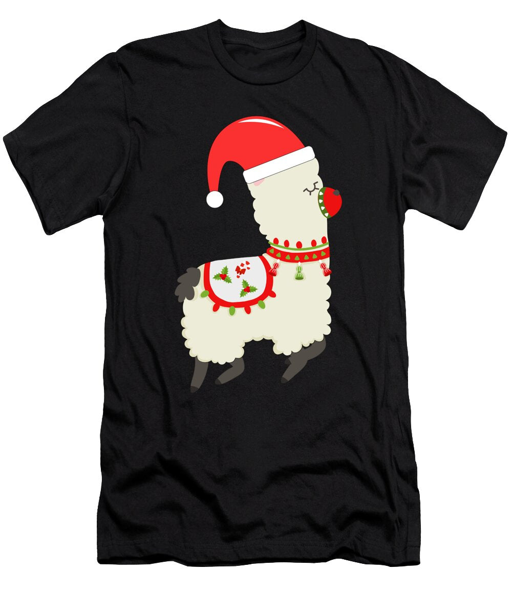 1 Christmas Llama Funny Santa Hat Alpaca Xmas Season Gift Jan Deelmann T-Shirt