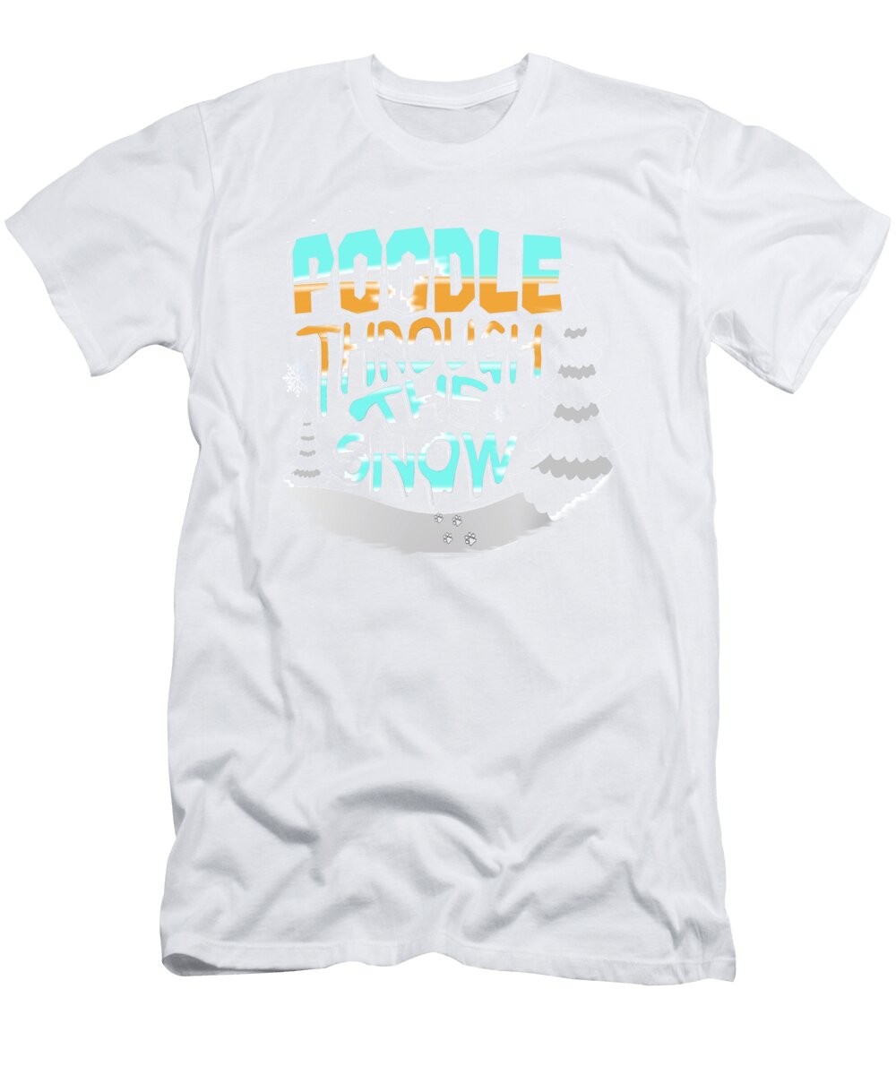 1 Christmas Poodle Through the Snow Dog Lover Kanig Designs T-Shirt