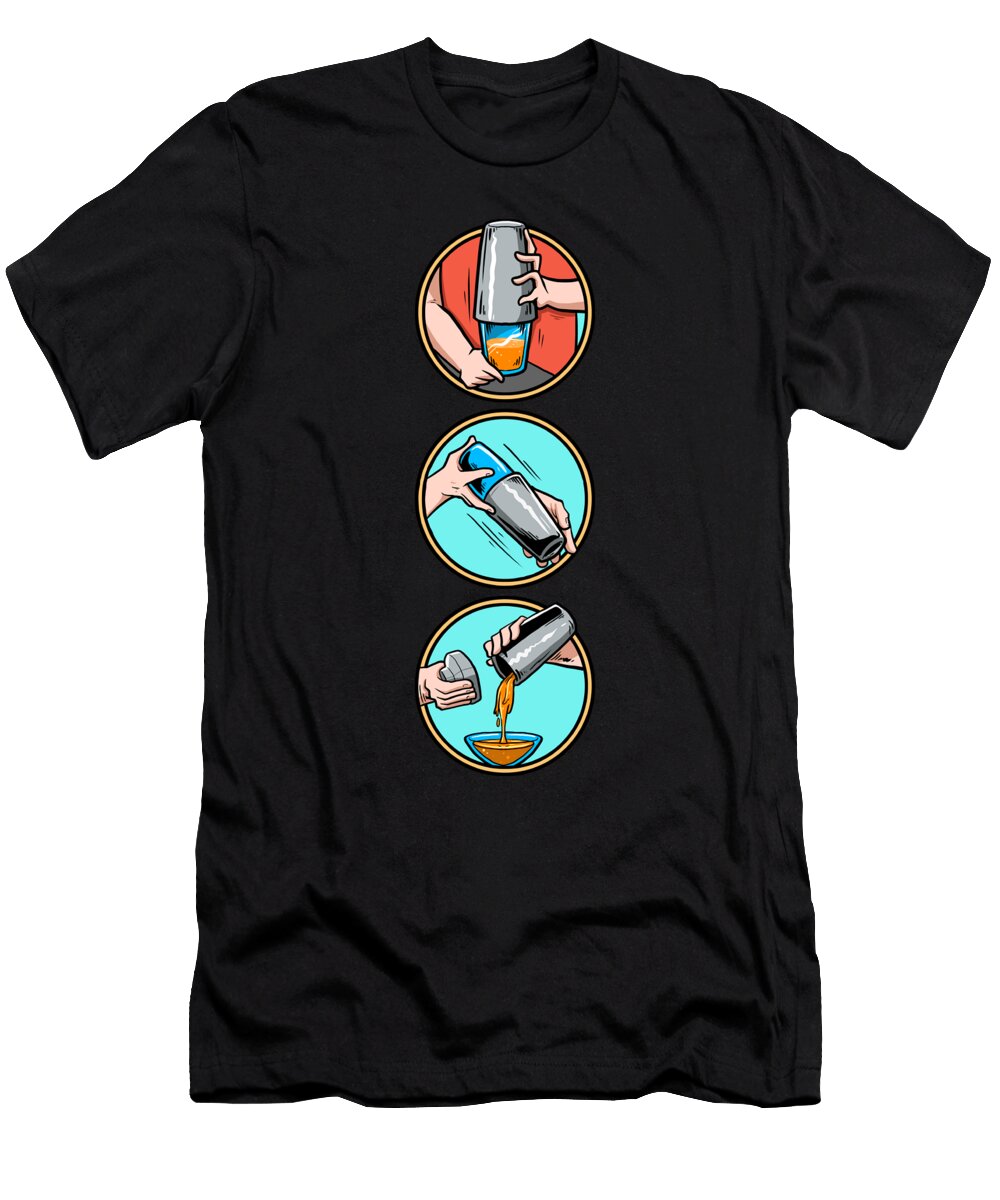1 Cocktails Bartender Mix Cocktail Barkeeper Colorfulsnow T-Shirt