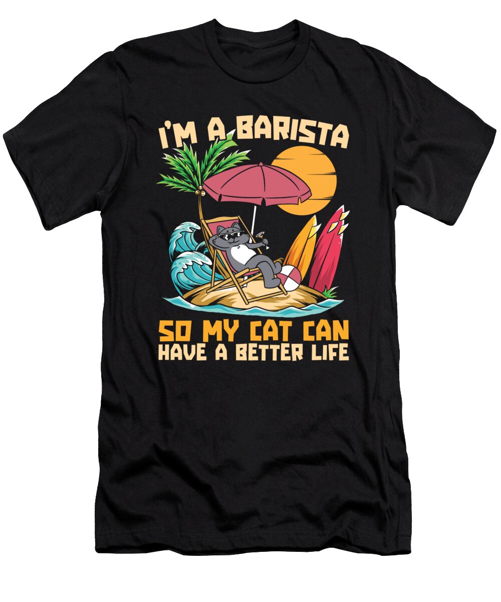 1 Coffee Cafe Barista Roaster Roasting Coffee Cat Crazy Squirrel T-Shirt