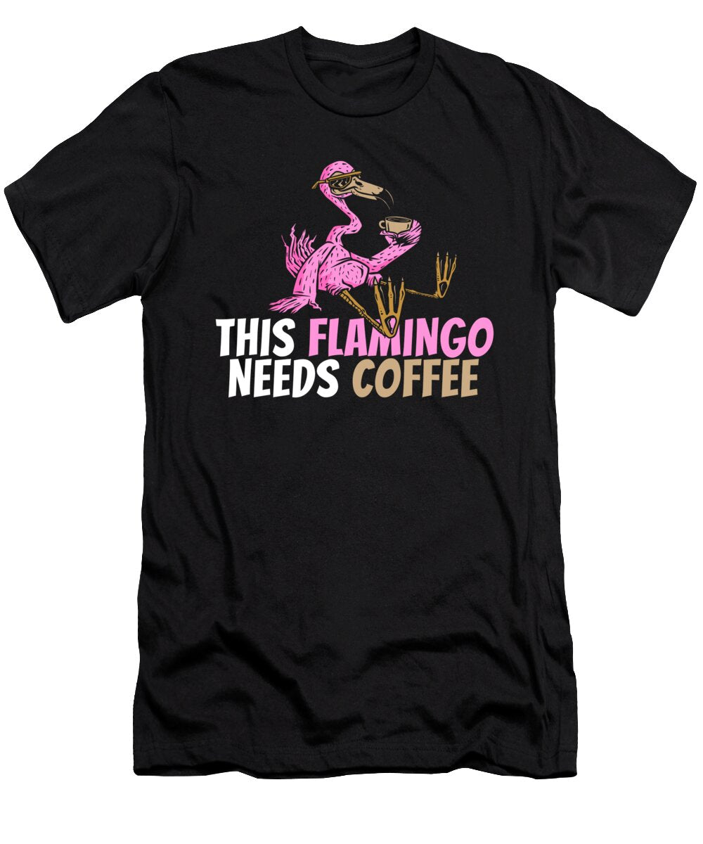 1 Coffee Caffeine Barista Roaster Cafe Coffee Flamingo Crazy Squirrel T-Shirt