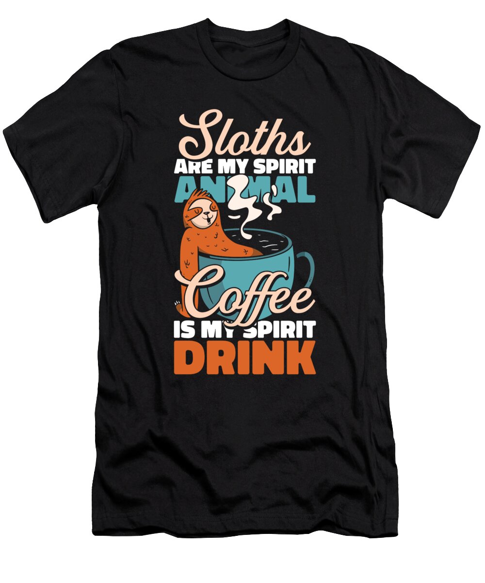 1 Coffee Caffeine Cafe Roaster Barista Roasting Coffee Sloth Crazy Squirrel T-Shirt