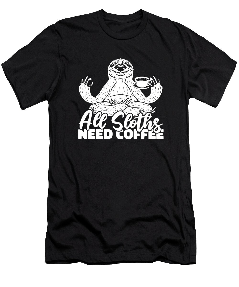 1 Coffee Roaster Roasting Barista Cafe Coffee Sloth Crazy Squirrel T-Shirt