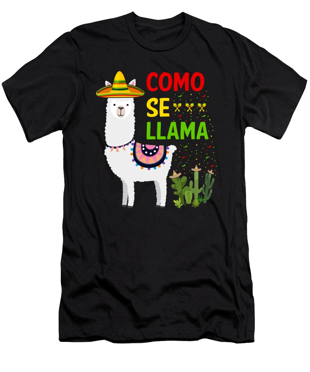 1 Como Se Llama Mexican Pride Cinco De Mayo Festival Alpaca Haselshirt T-Shirt