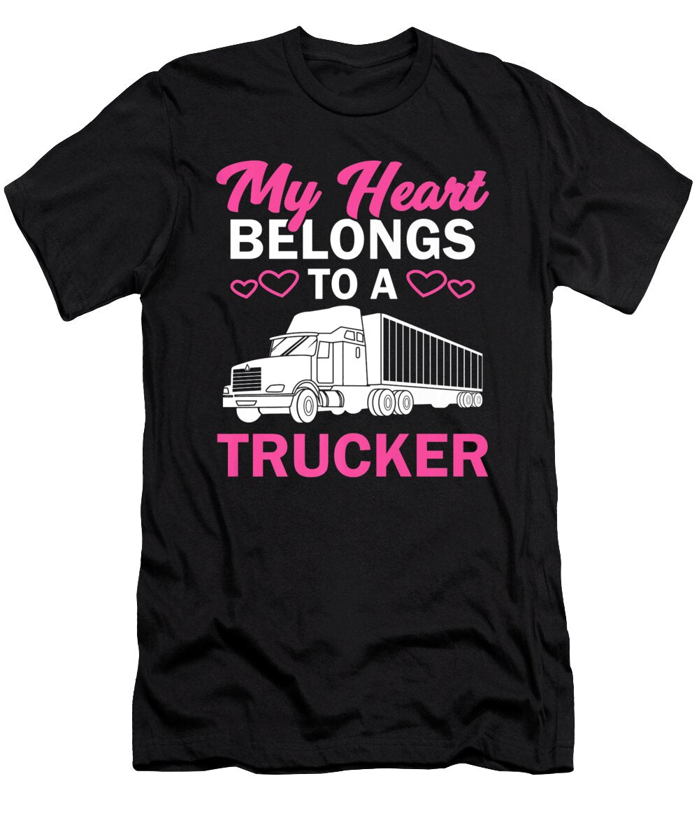 1 Cool Truckers Wife Gift for Women Funny Truck Driver Girl Premium Julien T-Shirt