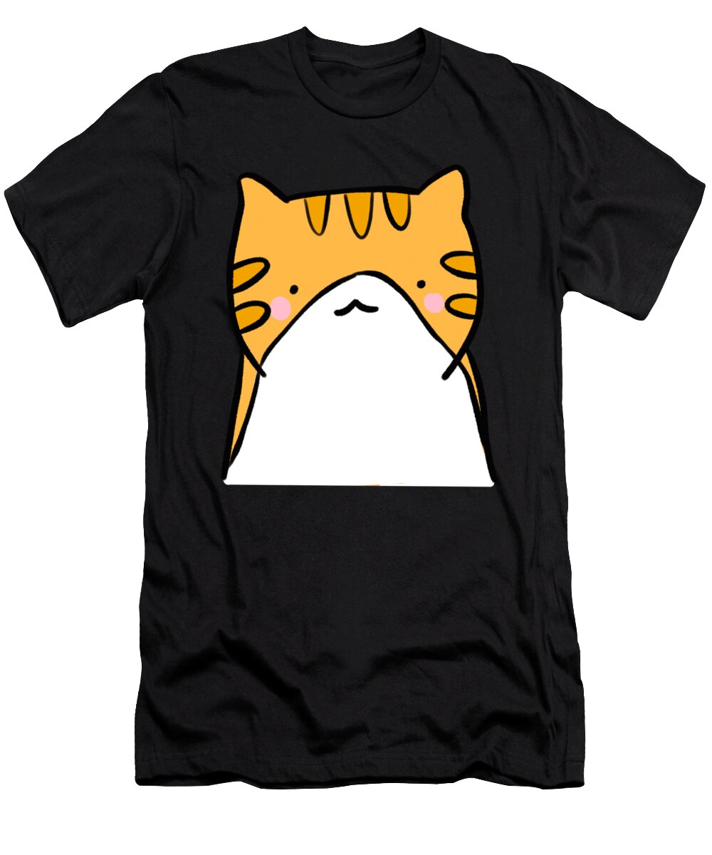1 Cute Kawaii Cat Anime Cartoon Kitten Head Colorful Licensed Art T-Shirt