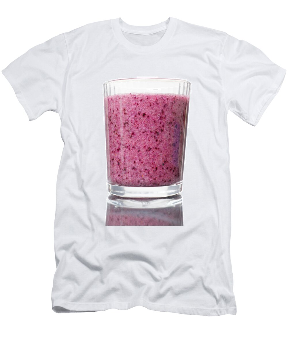 1 Delicious Blueberry Smoothie Isolated on White Donald Erickson T-Shirt