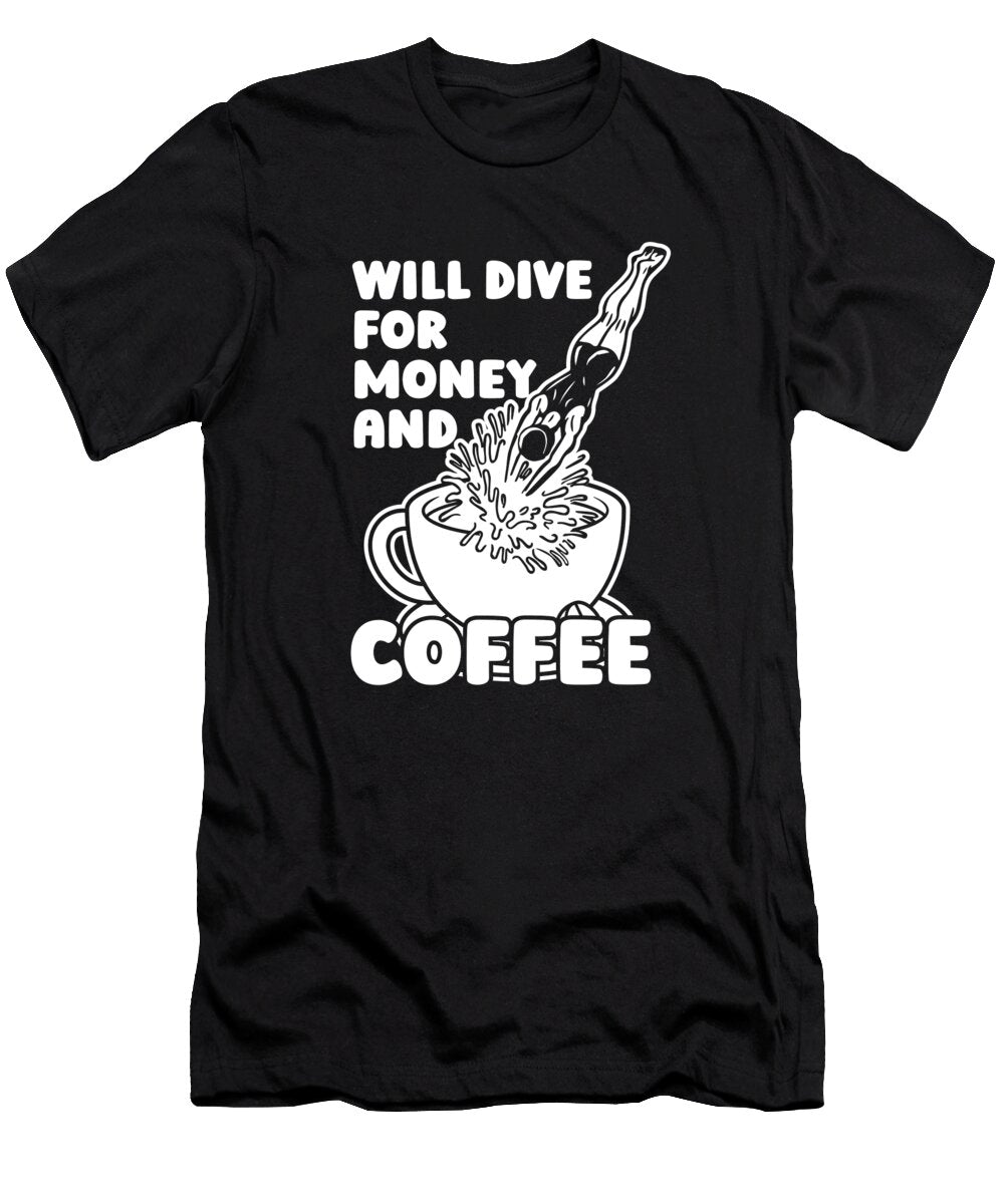 1 Diver Coffee Scuba Snorkeling Dive Commercial Diving Crazy Squirrel T-Shirt