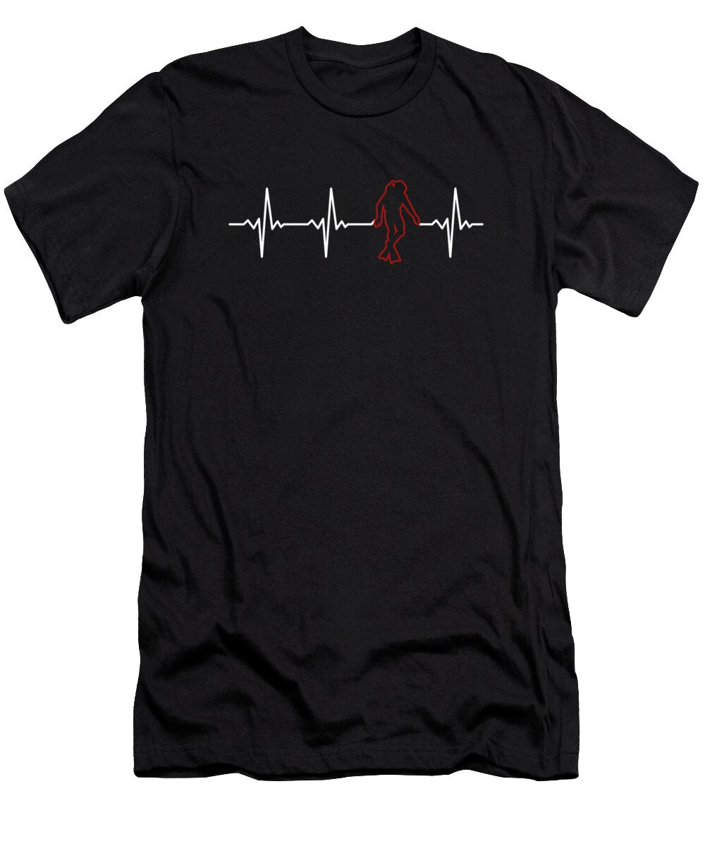 1 Diving Heartbeat Retro Diver Sport Life Vintage Cool Marco Rothe T-Shirt