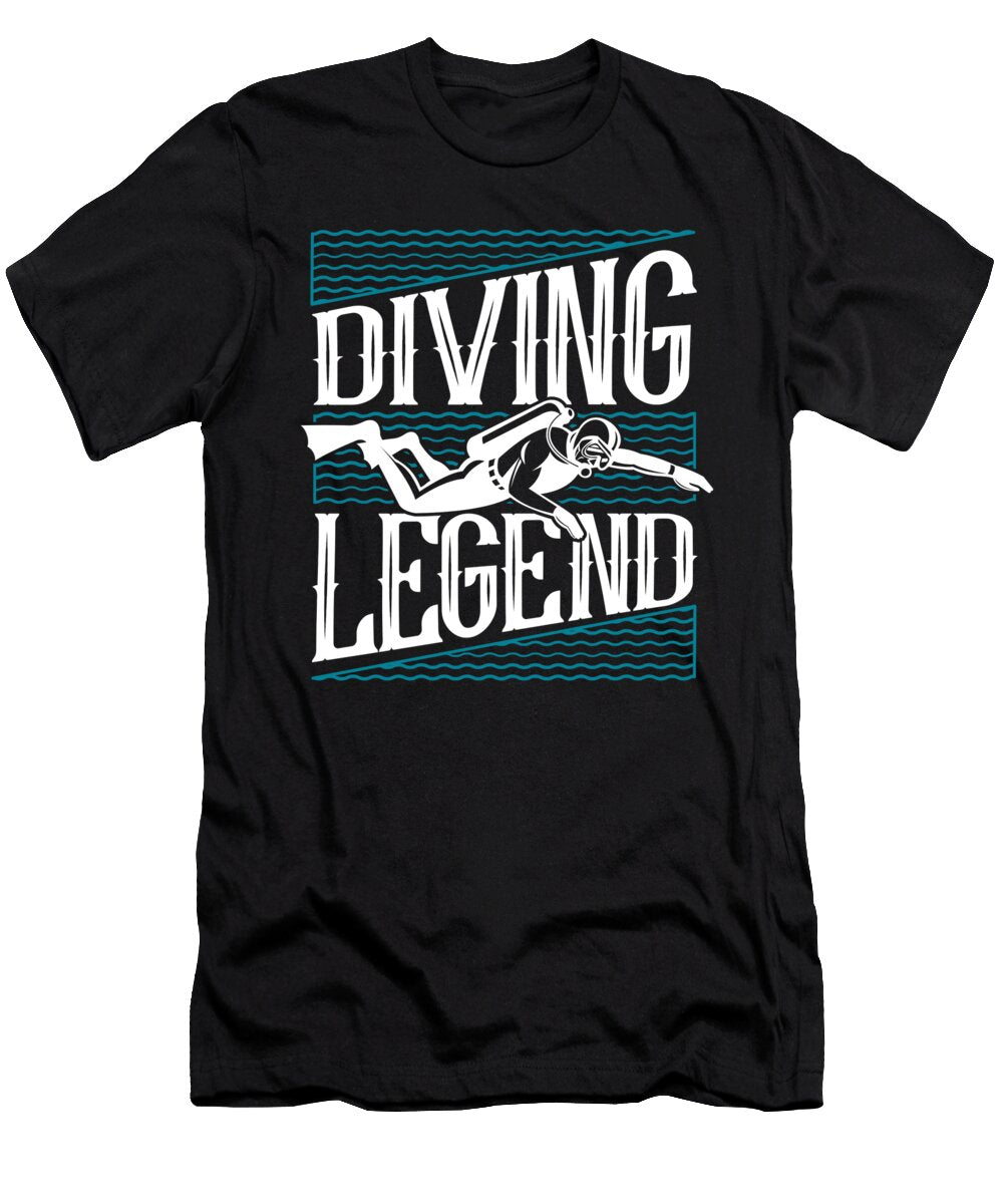 1 Diving Legend Sport Diving Underwater Technical Scuba Diver Graphics Lab T-Shirt