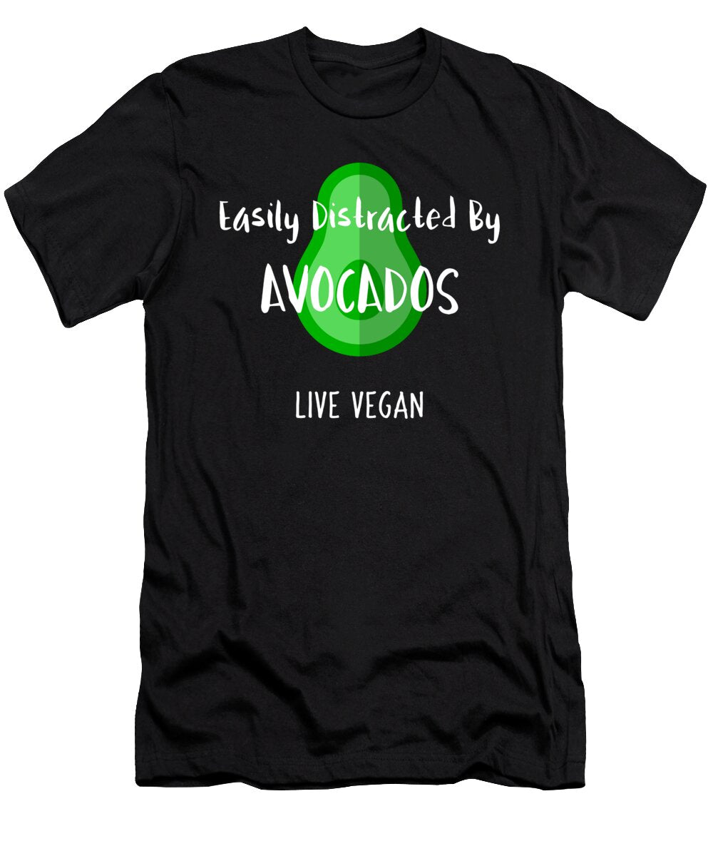 1 Easily Distracted By Avocados Vegan Organicfoodempire T-Shirt