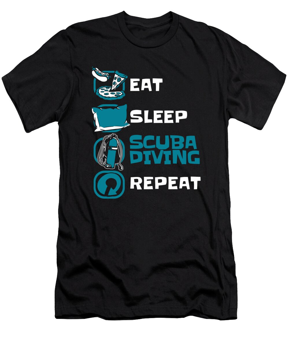 1 Eat Sleep Tauchen Repeat Technical Sport Diving Scuba Diver Graphics Lab T-Shirt