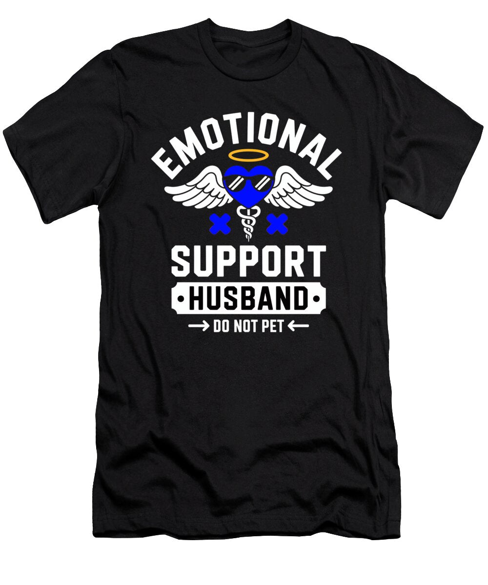 1 Emotional Support Husband Do Not Pet Moon T-Shirt