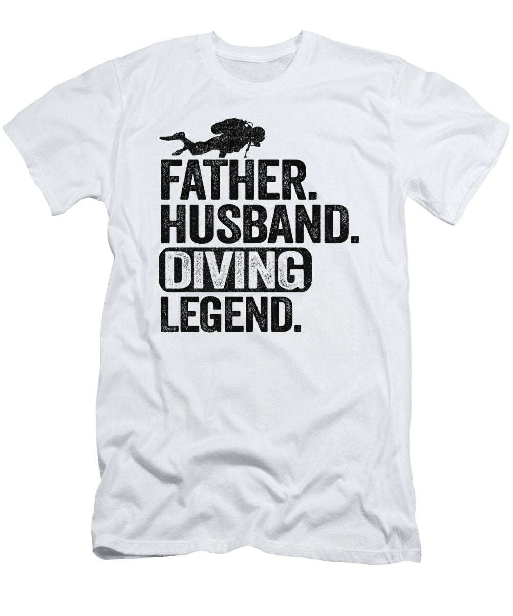 1 Father Husband Diving Legend Scuba Diving Dad Gift Lisa Stronzi T-Shirt