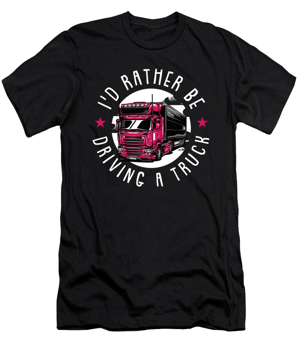 1 Female Truck Driver Trucker Trucking Female Truck Driver Crazy Squirrel T-Shirt