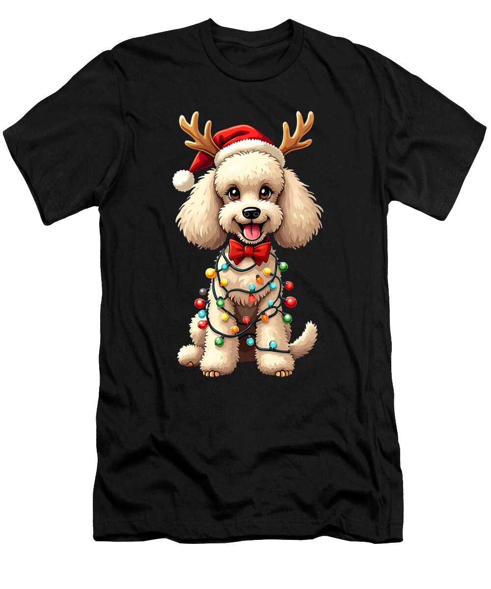 1 Festive Poodle with Antlers Studi Alex T-Shirt