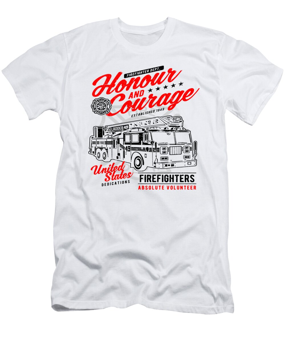 1 Firefighter Dept Honour and Courage Firefighting Florian Dold Art T-Shirt