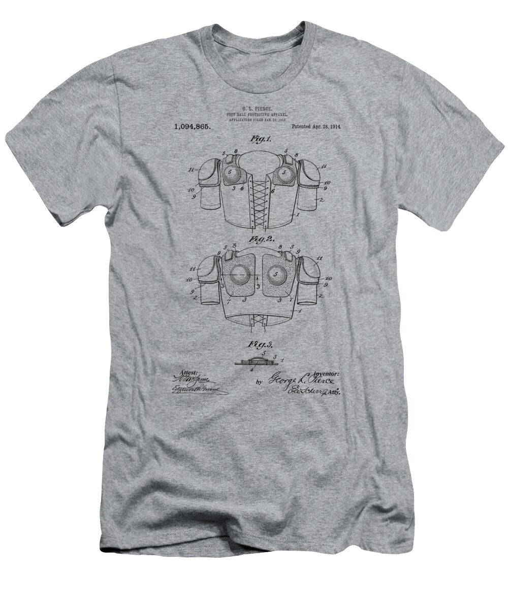 1 Football Shoulder Pads Patent 1913 Chris Smith T-Shirt