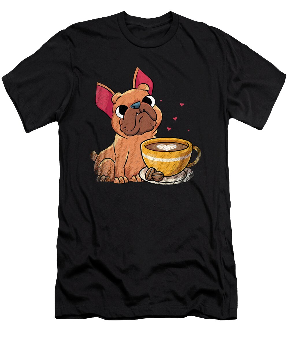 1 Frenchie Cute Dog Lover Barista Gift Coffee French Bulldog Dhbubble T-Shirt