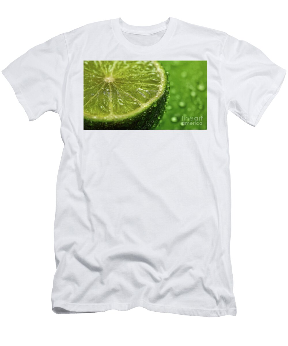 1 Fresh Lime Slice with Water Droplets Beautiful Things T-Shirt